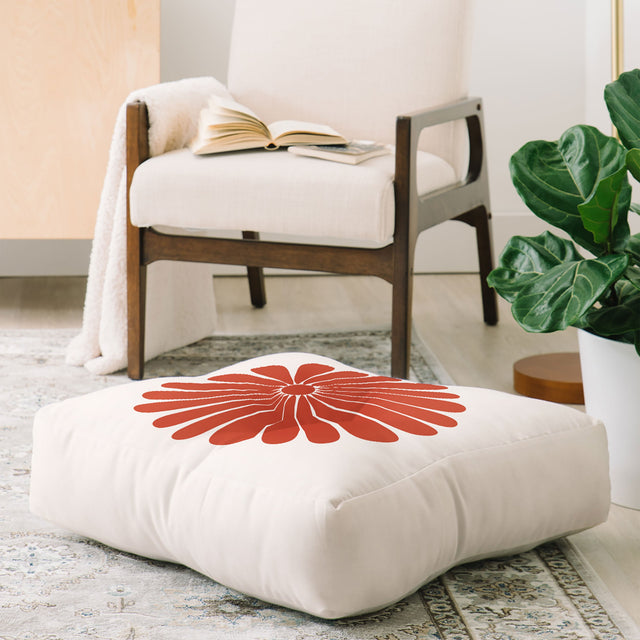 Retro Daisy III Floor Pillow Square