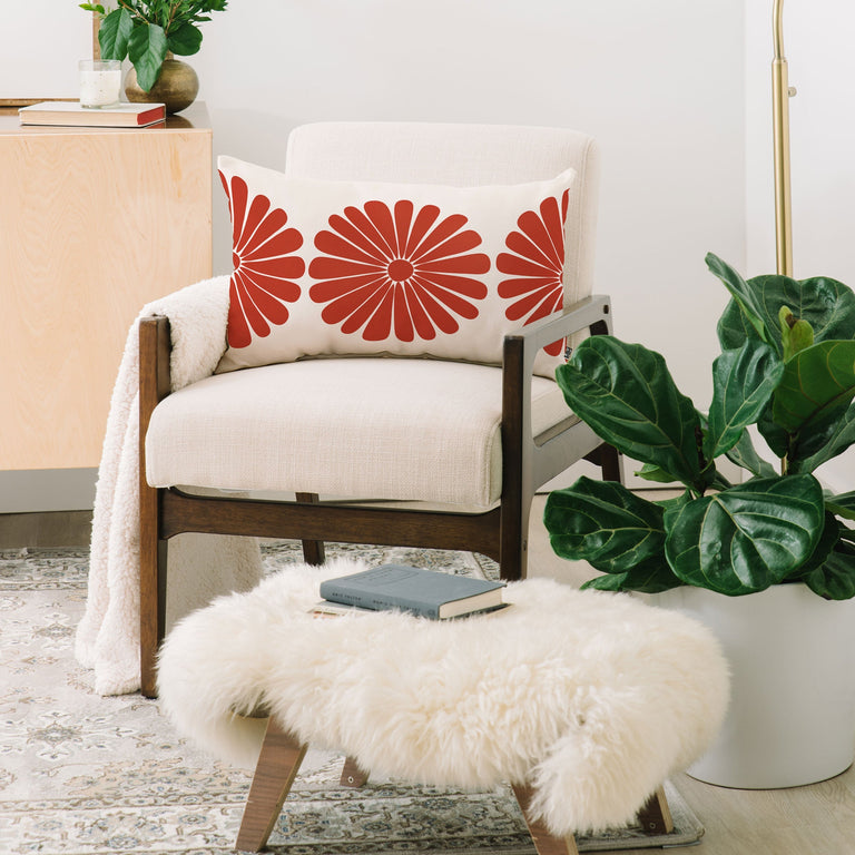 RETRO DAISY III  OBLONG THROW PILLOW 26" x 16"