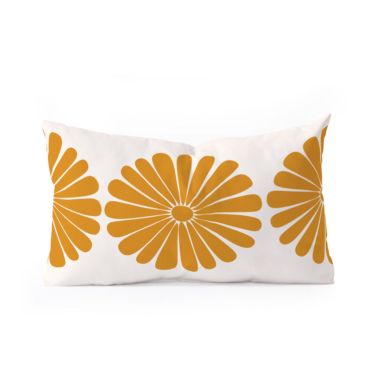 RETRO DAISY V  OBLONG THROW PILLOW 23" x 14"