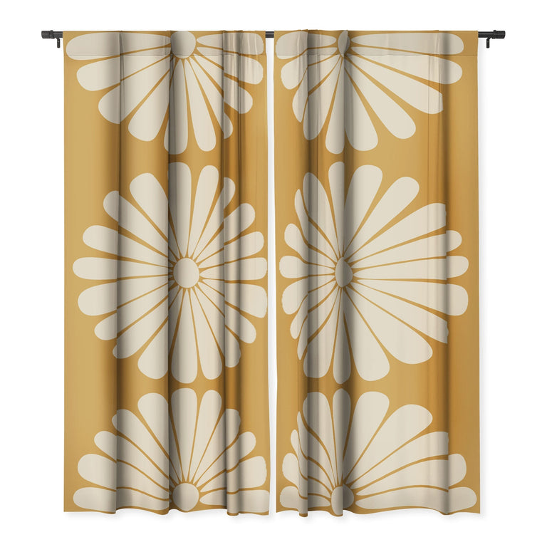 RETRO DAISY XIX BLACKOUT NON REPEAT WINDOW CURTAIN