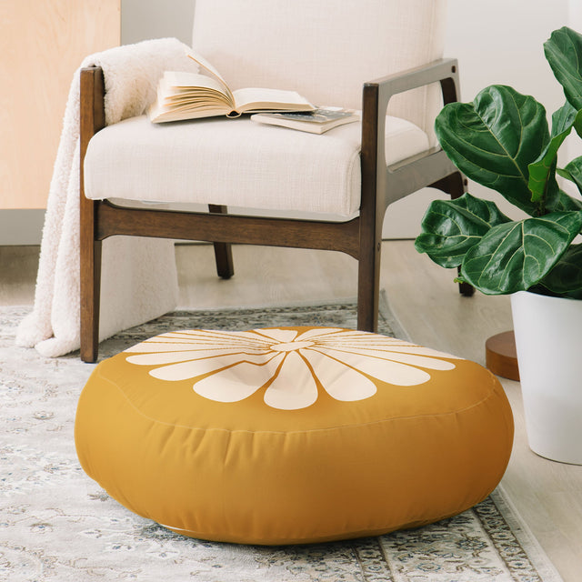 Retro Daisy XIX Floor Pillow Round