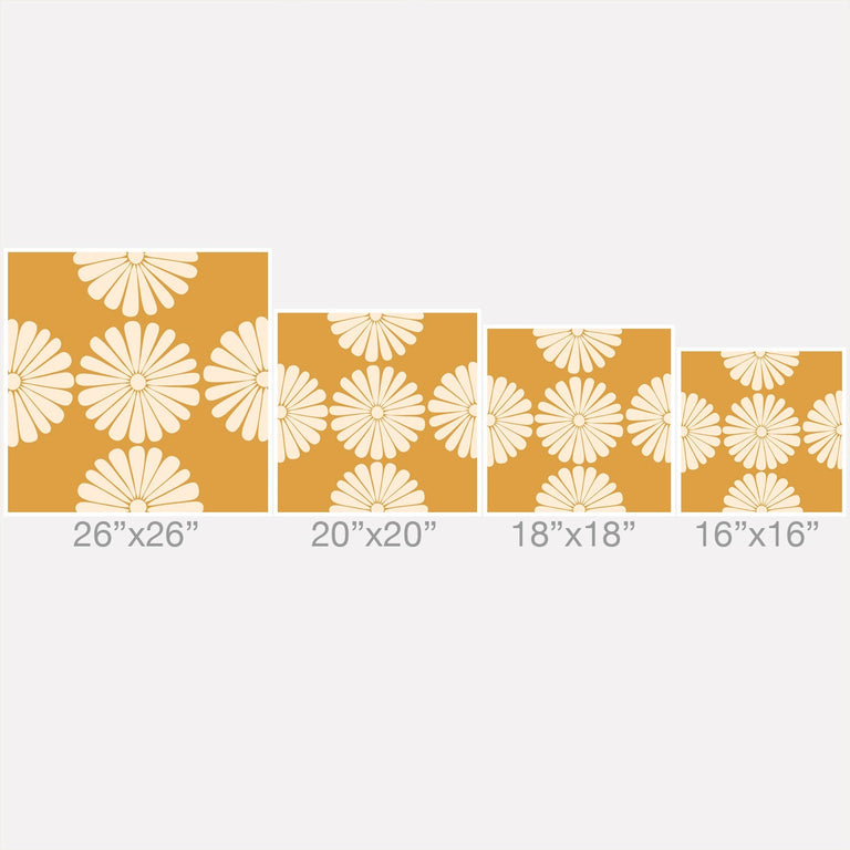 RETRO DAISY XIX  OUTDOOR THROW PILLOW 26" x 26"