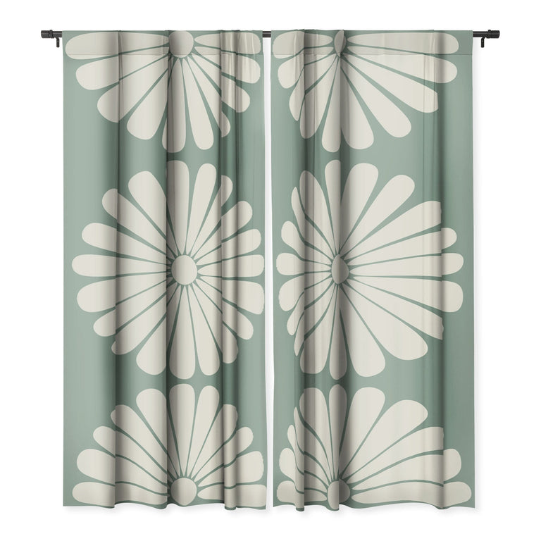 RETRO DAISY XX BLACKOUT NON REPEAT WINDOW CURTAIN