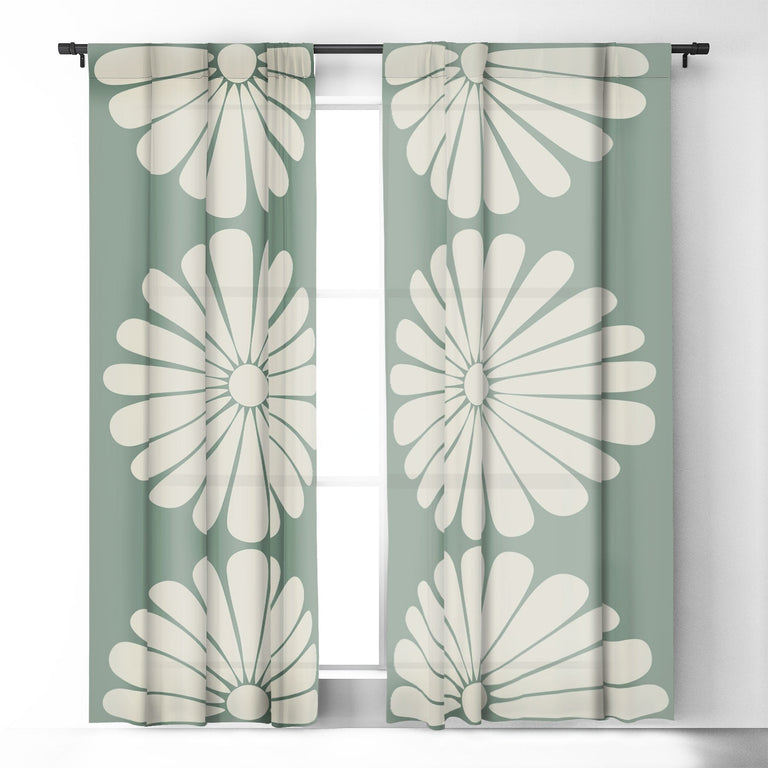 RETRO DAISY XX BLACKOUT NON REPEAT WINDOW CURTAIN