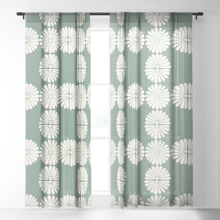 RETRO DAISY XX SHEER WINDOW CURTAIN