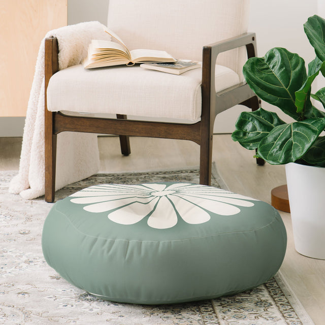 Retro Daisy XX Floor Pillow Round