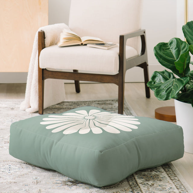 Retro Daisy XX Floor Pillow Square