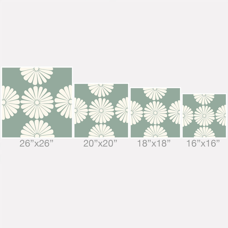 RETRO DAISY XX  OUTDOOR THROW PILLOW 26" x 26"