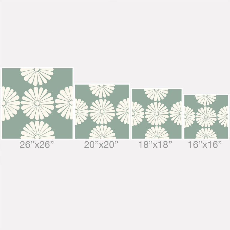 RETRO DAISY XX  OUTDOOR THROW PILLOW 26" x 26"