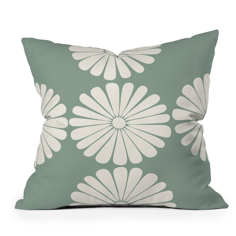 RETRO DAISY XX  OUTDOOR THROW PILLOW 16" x 16"