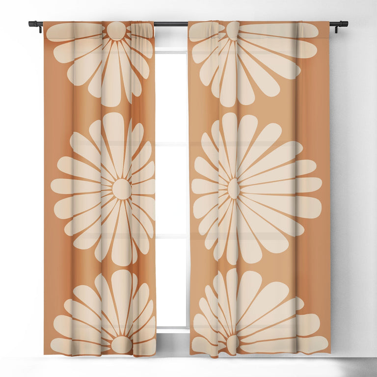 RETRO DAISY XXII BLACKOUT NON REPEAT WINDOW CURTAIN