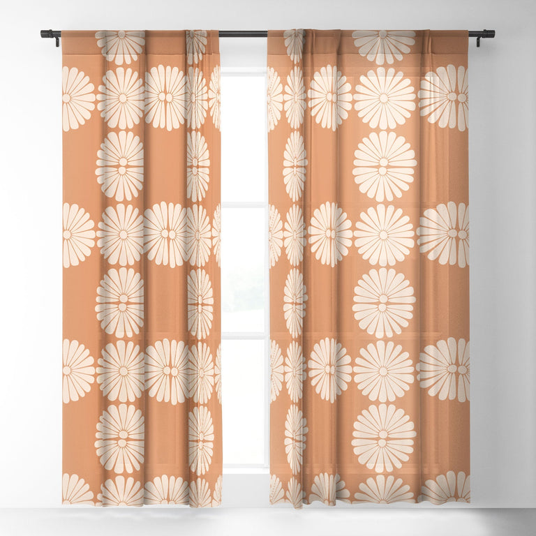 RETRO DAISY XXII SHEER WINDOW CURTAIN WINDOW CURTAIN
