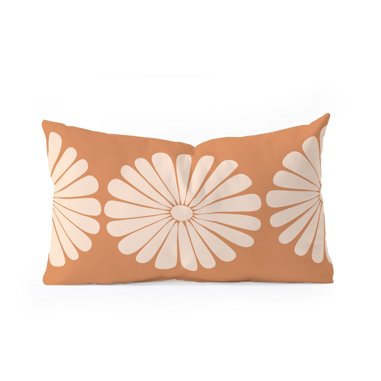 RETRO DAISY XXII  OBLONG THROW PILLOW 23" x 14"