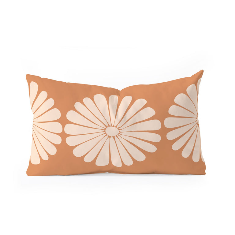 RETRO DAISY XXII  OBLONG THROW PILLOW 23" x 14"