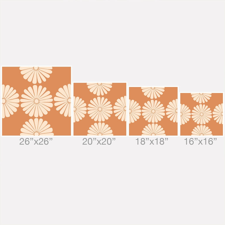 RETRO DAISY XXII  OUTDOOR THROW PILLOW 26" x 26"
