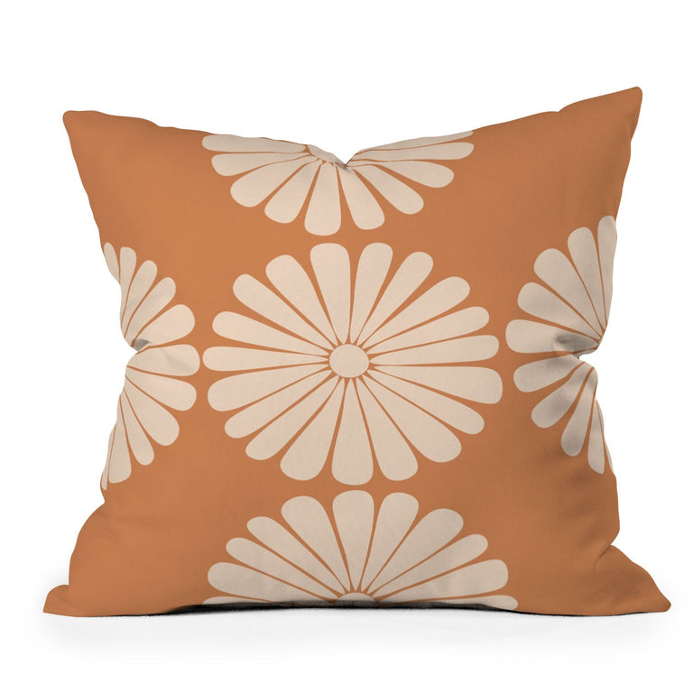 RETRO DAISY XXII  OUTDOOR THROW PILLOW 16" x 16"