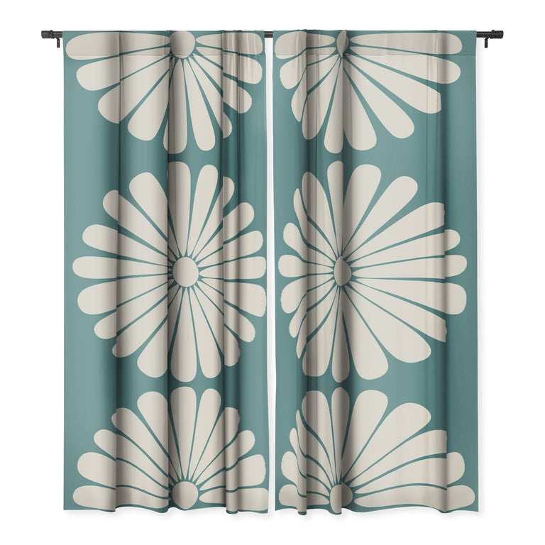 RETRO DAISY XXIII BLACKOUT NON REPEAT WINDOW CURTAIN