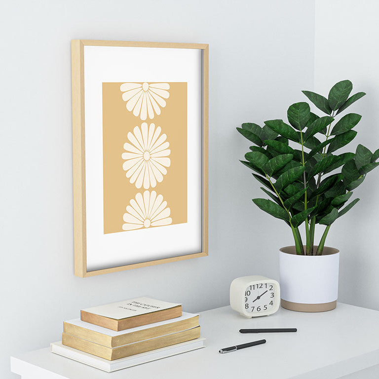 Retro Daisy XXIV Recessed Framing Rectangle