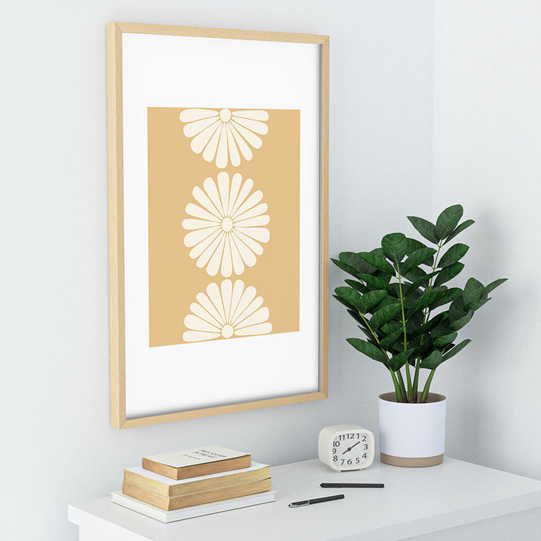 Retro Daisy XXIV Recessed Framing Rectangle