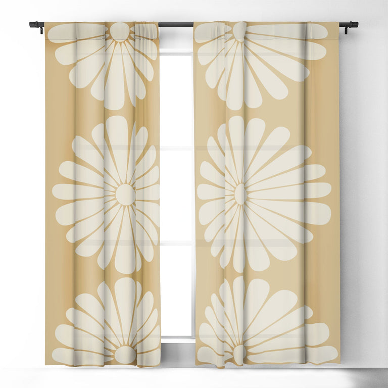 RETRO DAISY XXIV BLACKOUT NON REPEAT WINDOW CURTAIN