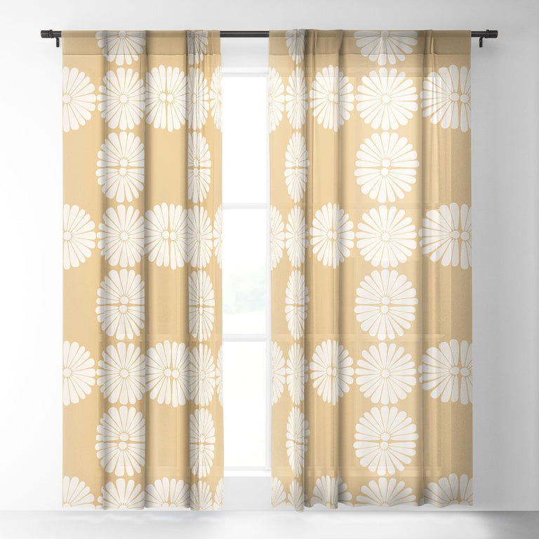 RETRO DAISY XXIV SHEER WINDOW CURTAIN