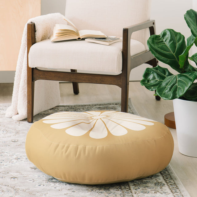 Retro Daisy XXIV Floor Pillow Round