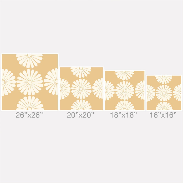 RETRO DAISY XXIV  OUTDOOR THROW PILLOW 26" x 26"