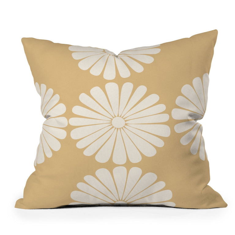 RETRO DAISY XXIV  OUTDOOR THROW PILLOW 16" x 16"