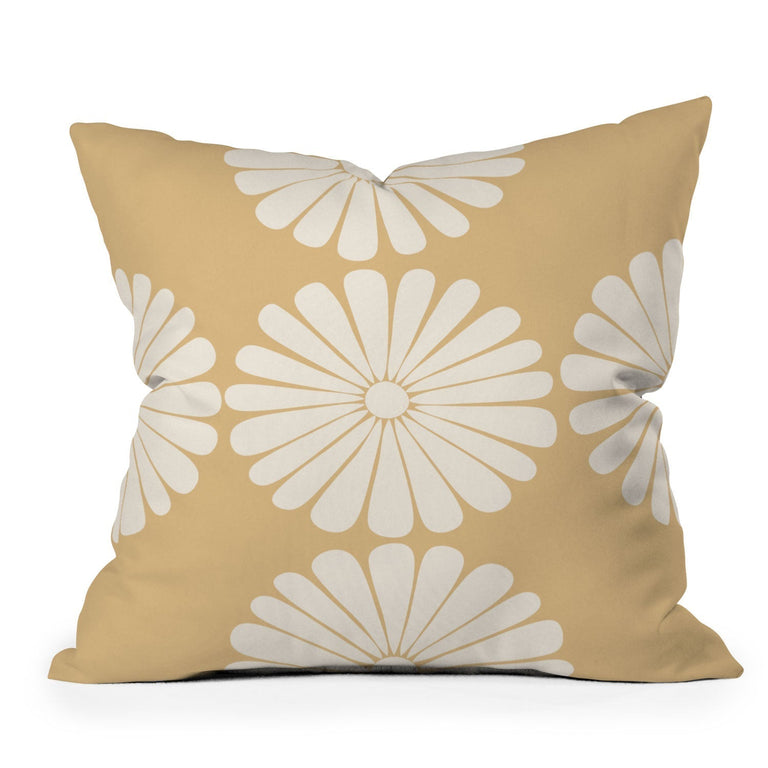 RETRO DAISY XXIV  OUTDOOR THROW PILLOW 16" x 16"