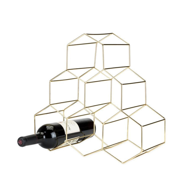 GEO COUNTERTOP WINE RACK IN GOLD | COCKTAIL