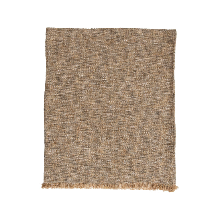 WOVEN MELANGE BOUCLE COTTON THROW