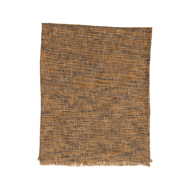WOVEN MELANGE BOUCLE COTTON THROW