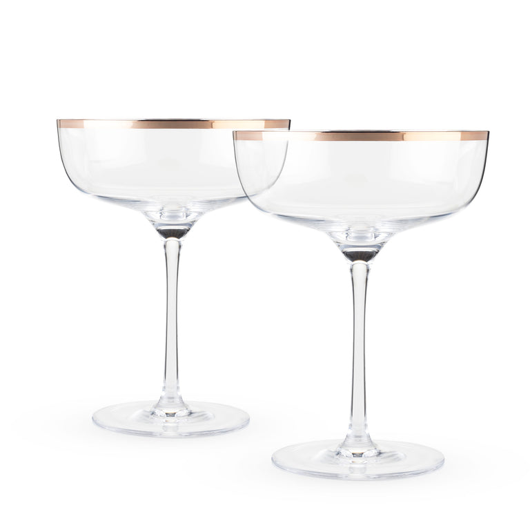 COPPER RIM CRYSTAL COUPE SET
