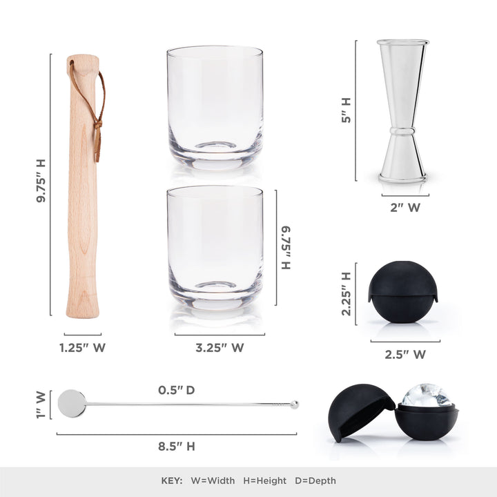 7 PIECE MUDDLED COCKTAIL SET