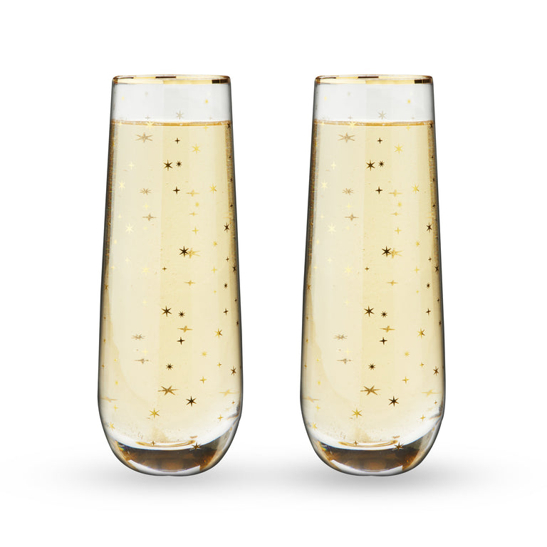 STARLIGHT STEMLESS CHAMPAGNE FLUTE SET