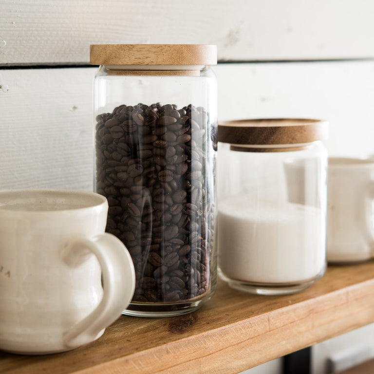 ACACIA LID GLASS CANISTERS | CONTAINER