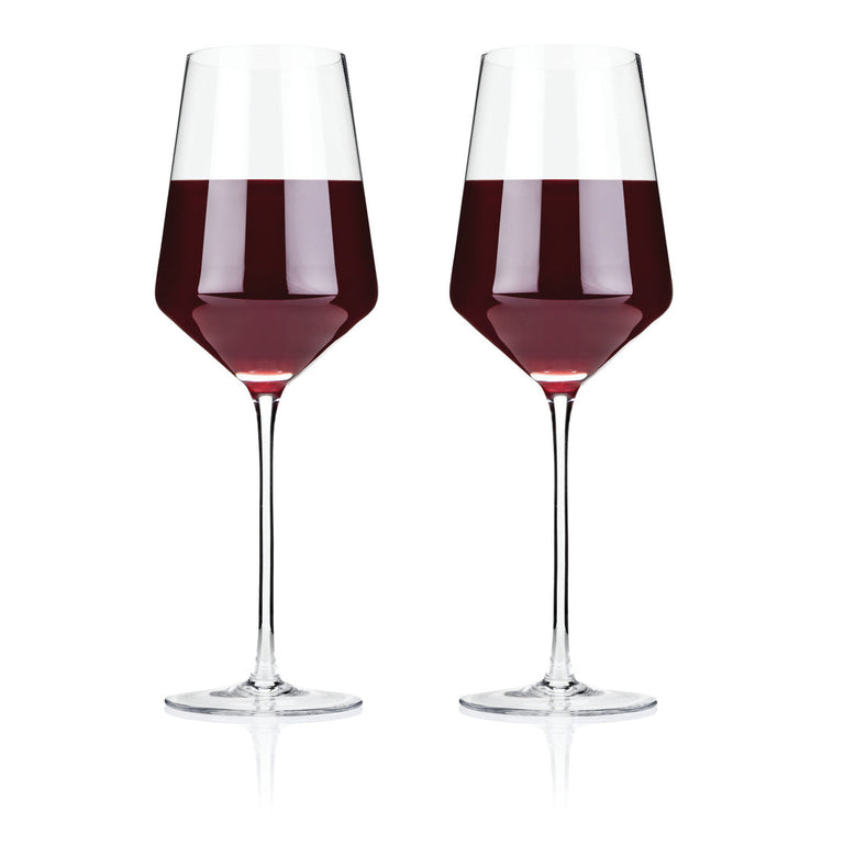 ANGLED CRYSTAL WINE GLASSES
