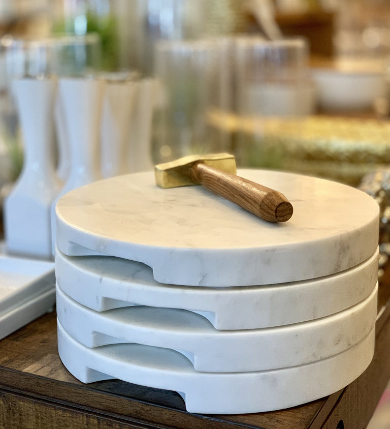 WHITE MARBLE SERVING BOARD | BOARD