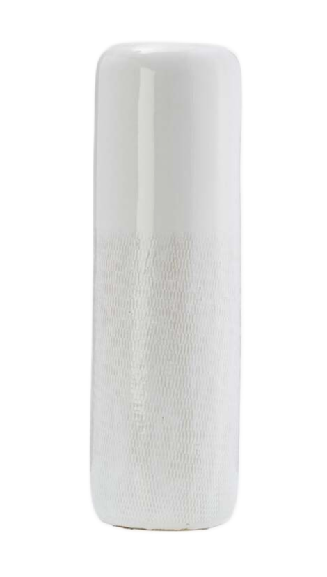 WHITE GROOVED VASE