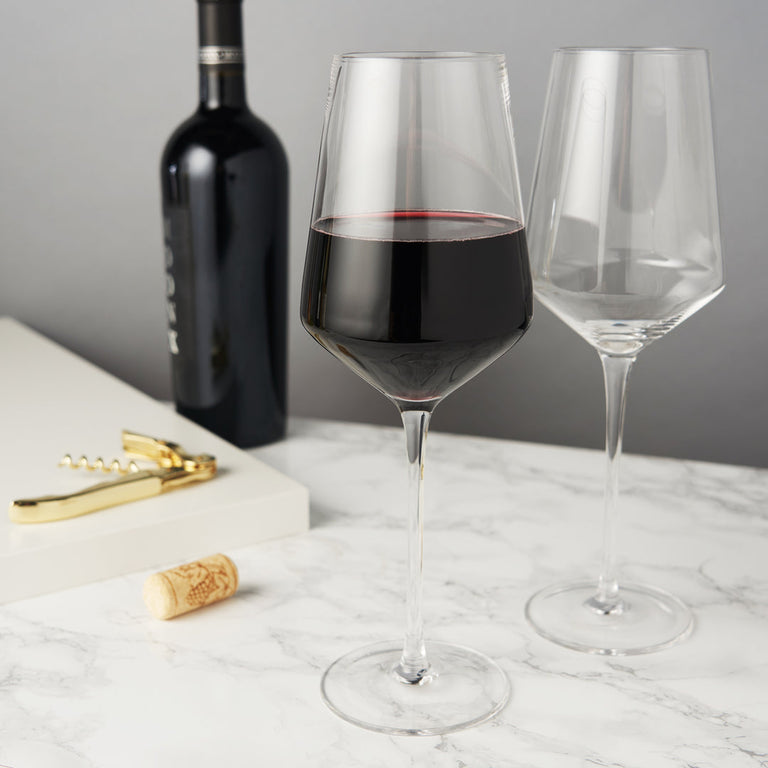 ANGLED CRYSTAL WINE GLASSES