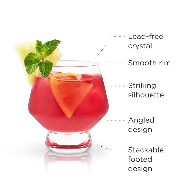 FOOTED PUNCH TUMBLERS & BOWL