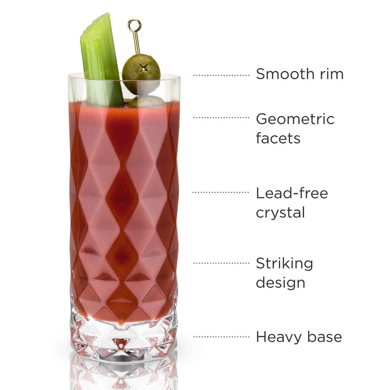 GEM CRYSTAL HIGHBALL GLASSES