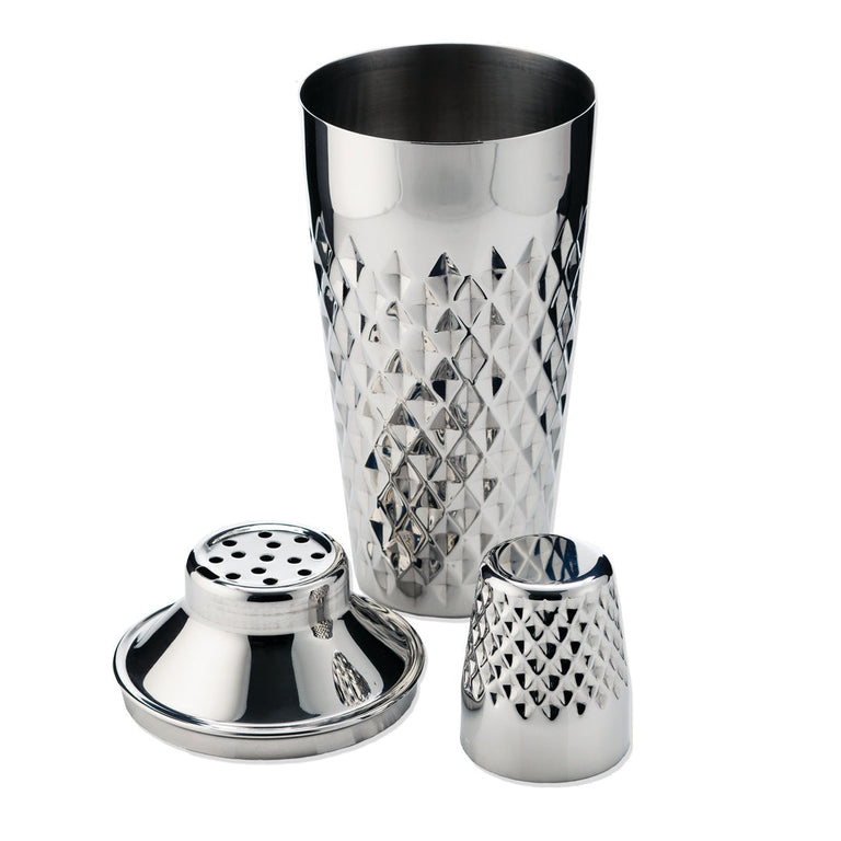 STAINLESS STEEL FACETED COCKTAIL SHAKER