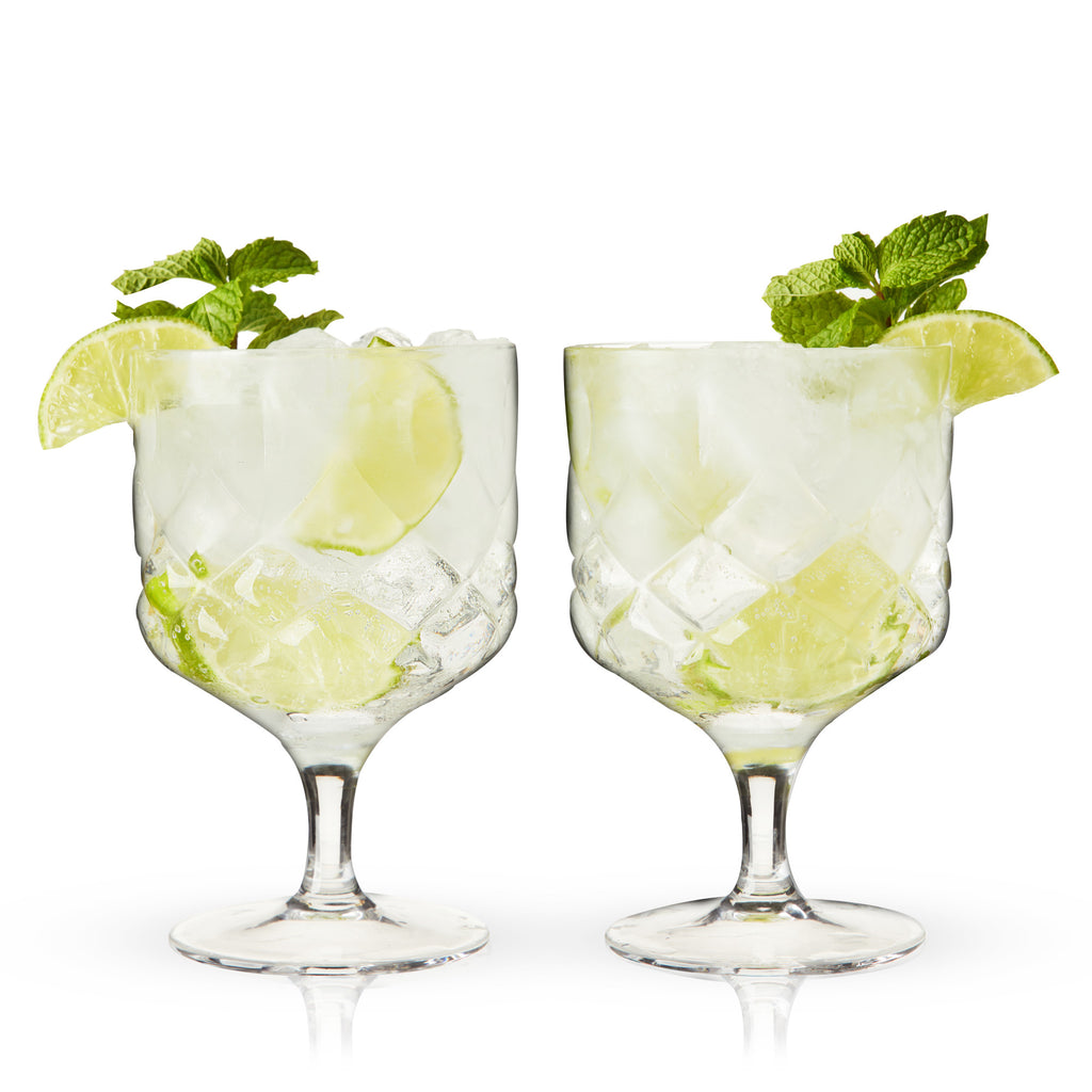 Viski Admiral Stemmed Cocktail Glasses, Crystal Drinkware Perfect