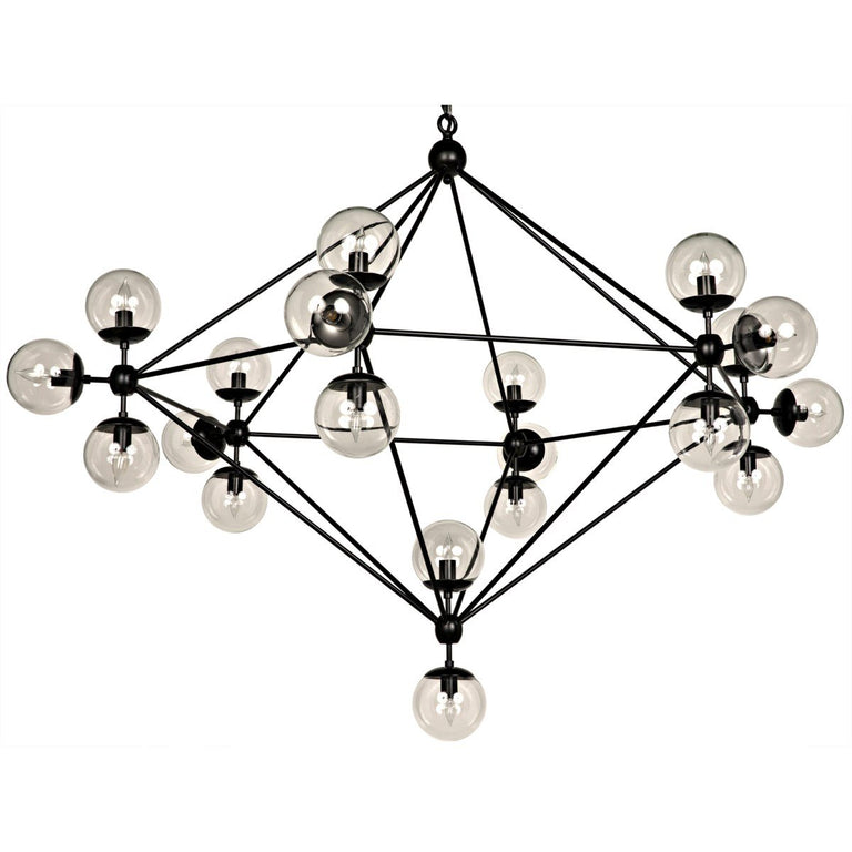 PLUTO CHANDELIER ANTIQUE BRASS LIGHT