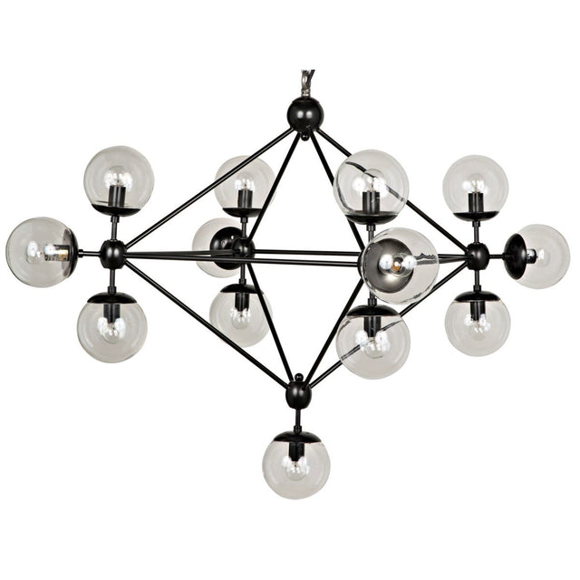 PLUTO CHANDELIER ANTIQUE BRASS LIGHT