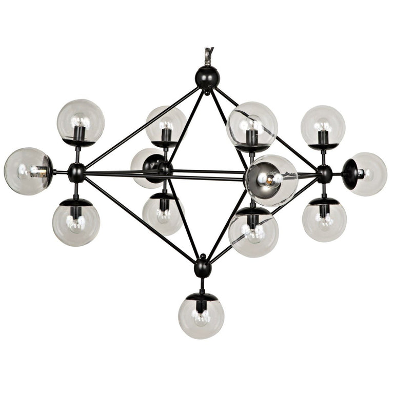 PLUTO CHANDELIER ANTIQUE BRASS LIGHT