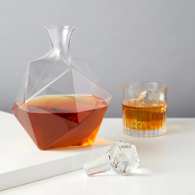FACETED CRYSTAL LIQUOR DECANTER