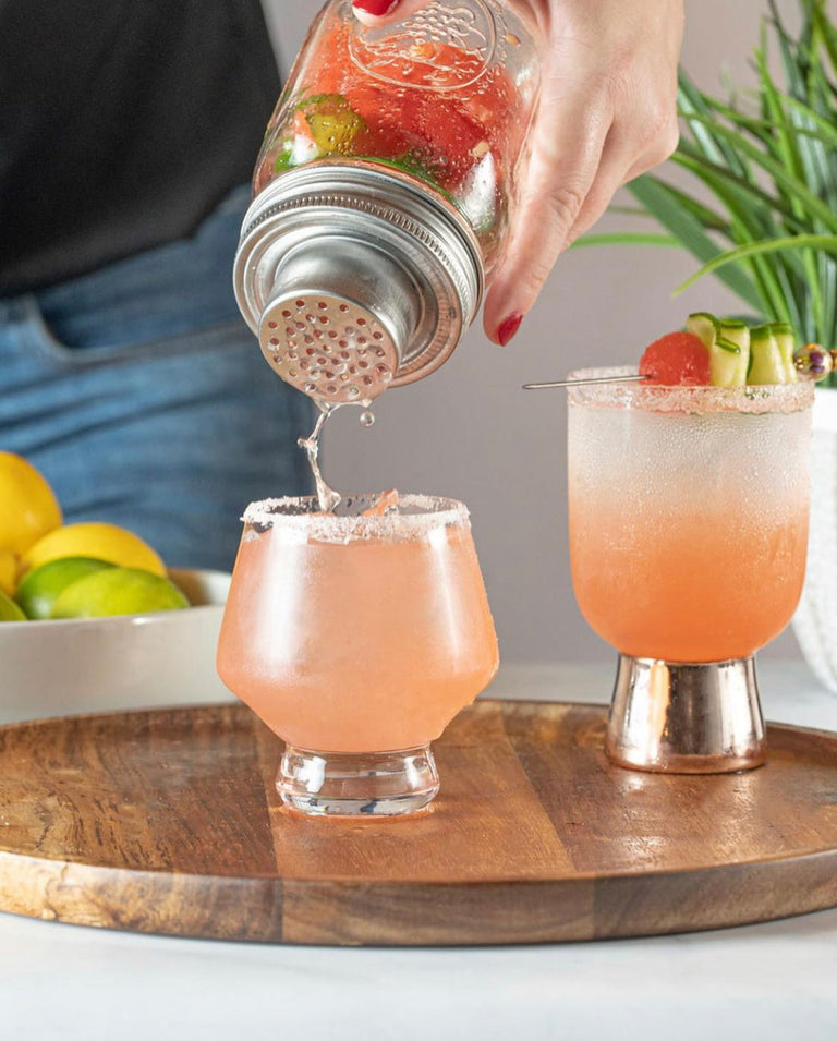 FOOTED PUNCH TUMBLERS & BOWL