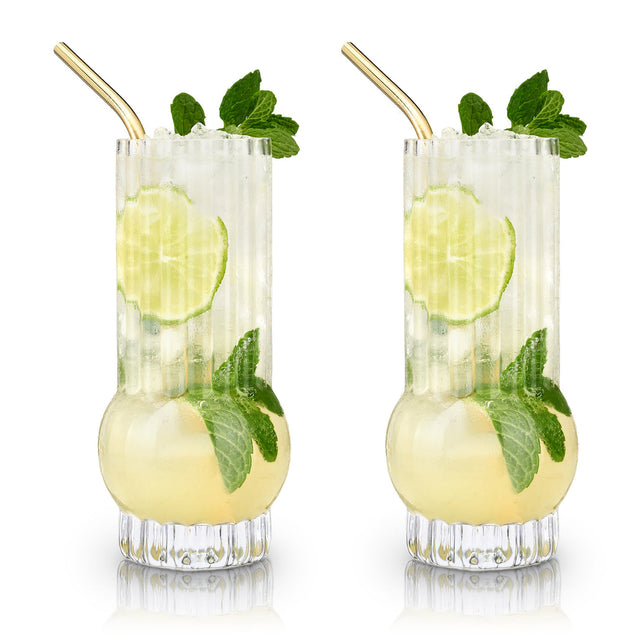 DECO CRYSTAL HIGHBALL GLASSES